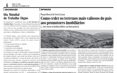 JORNAL DE SINTRA: Como ceder os terrenos mais valiosos do país aos promotores imobiliários